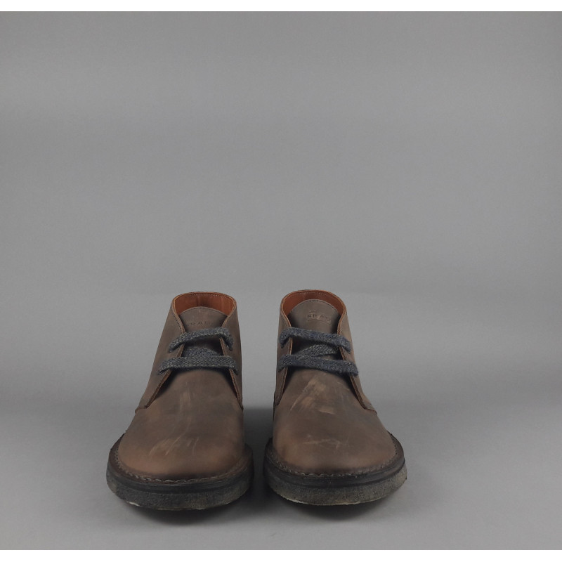 Frau /// Polacchino Uomo Pelle Ingrassata Marrone Scuro Prezzo 120,00