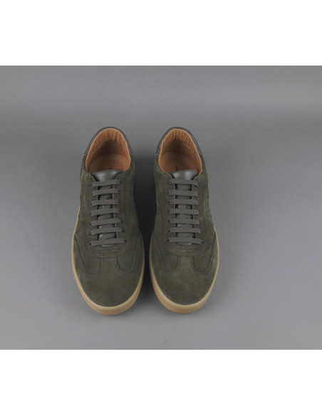 Frau /// Sneakers Uomo Camoscio Verde Militare Scuro Prezzo 155,00