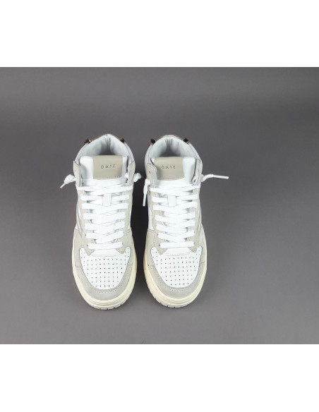 D.A.T.E. /// Torneo High Sneakers Donna Camoscio Pelle Bianco Prezzo 205,00