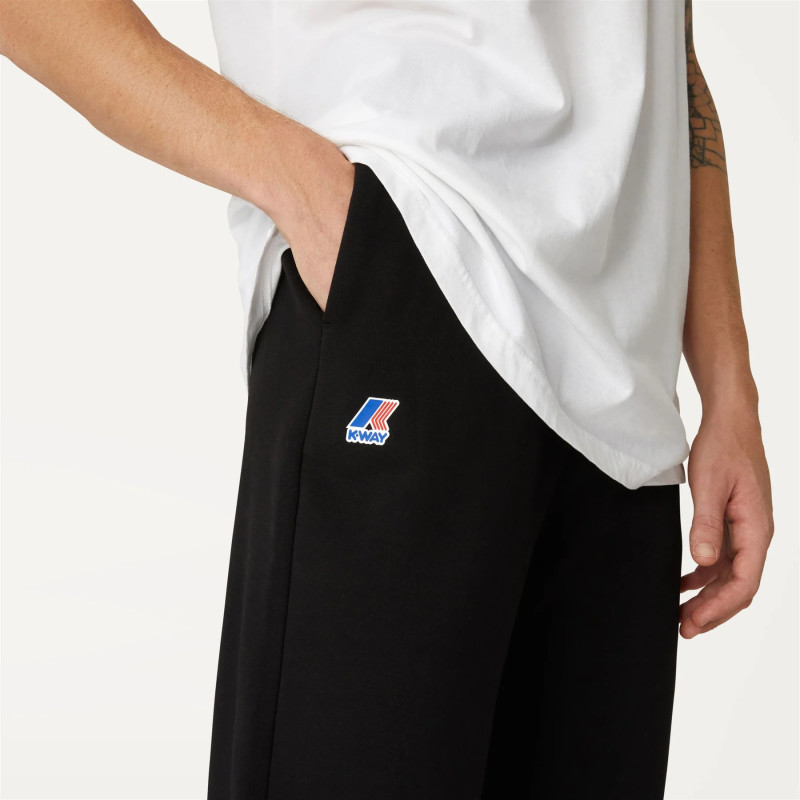 K-Way /// Pantaloni Felpa Uomo Le Vrai Bishop Misto Cotone Nero Prezzo 90,00