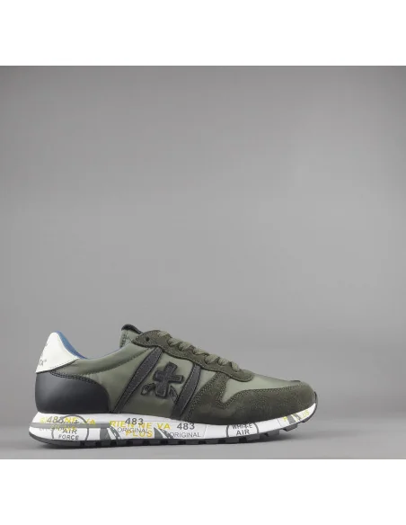 Premiata /// Sneakers Uomo Eric Camoscio Tela Verde Militare Prezzo 240,00