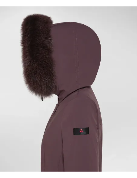 Peuterey /// Giubbino Donna Donnet Nylon Stretch Wine Cappuccio Pelliccia Prezzo 829,00