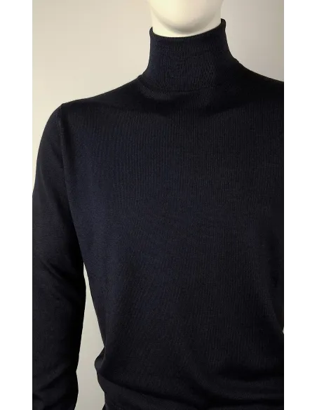 Filippo De Laurentiis /// Maglia Uomo Collo Alto Lana Blu Scuro Prezzo 165,00