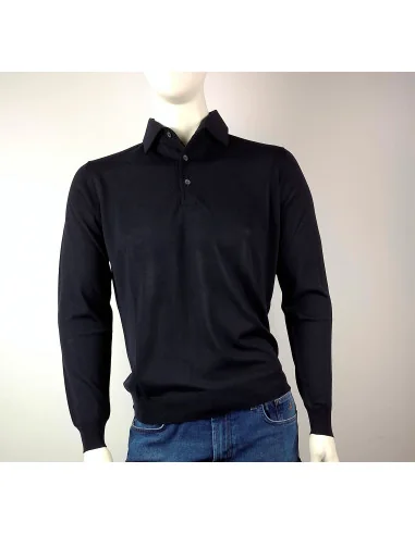 Filippo De Laurentiis /// Polo Camicia Uomo Lana Merino Blu Scuro Prezzo 210,00