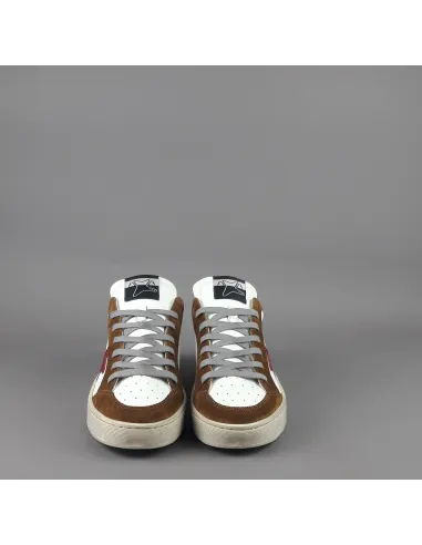 Ama Brand /// Sneakers Uomo Slam Pelle Camoscio Bianco Marrone Prezzo 199,00
