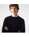 Lacoste /// Pullover Uomo Girocollo Lana Merino Blu Scuro Prezzo 160,00