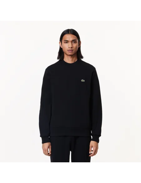 Lacoste /// Felpa Uomo Girocollo Misto Cotone Nero Prezzo 135,00