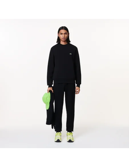 Lacoste /// Felpa Uomo Girocollo Misto Cotone Nero Prezzo 135,00