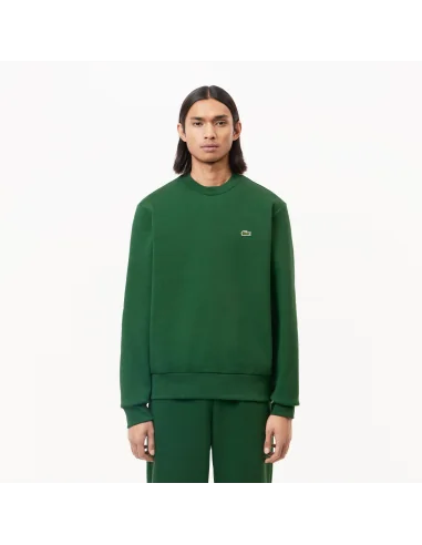 Lacoste /// Felpa Uomo Girocollo Misto Cotone Verde Scuro Prezzo 135,00