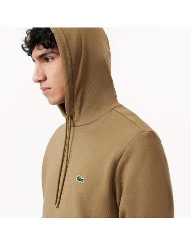 Lacoste /// Felpa Uomo Con Cappuccio Misto Cotone Talpa Scuro Prezzo 145,00