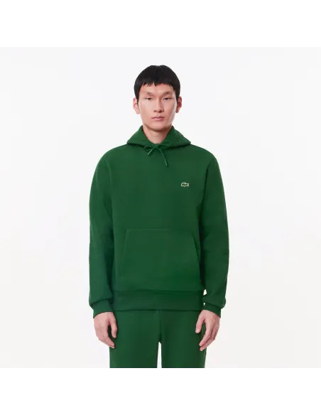 Lacoste /// Felpa Uomo Con Cappuccio Misto Cotone Verde Scuro Prezzo 145,00