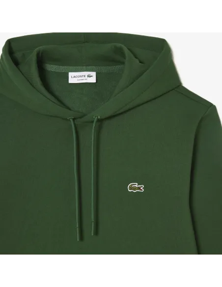 Lacoste /// Felpa Uomo Con Cappuccio Misto Cotone Verde Scuro Prezzo 145,00