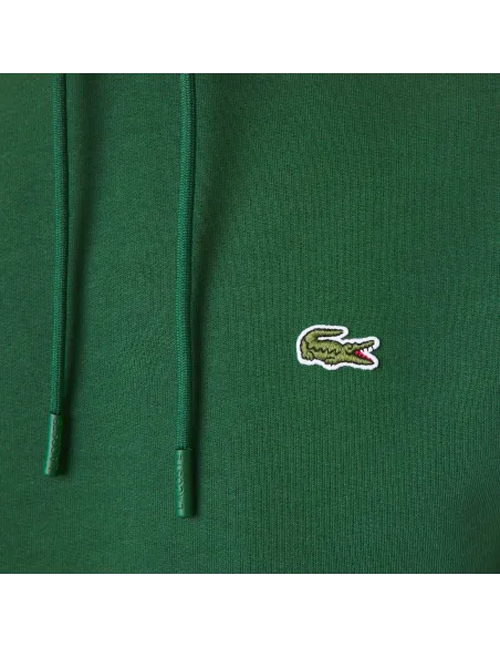 Lacoste /// Felpa Uomo Con Cappuccio Misto Cotone Verde Scuro Prezzo 145,00