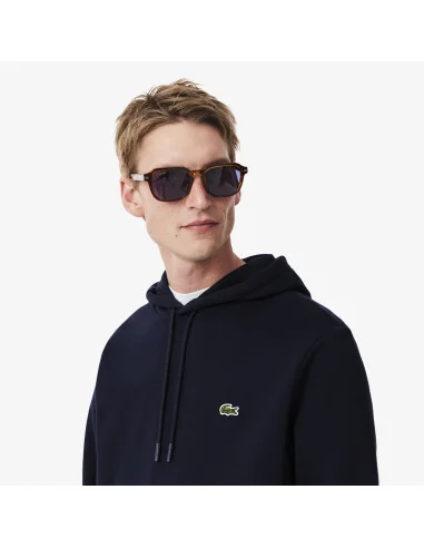 Lacoste /// Felpa Uomo Con Cappuccio Misto Cotone Blu Scuro Prezzo 145,00