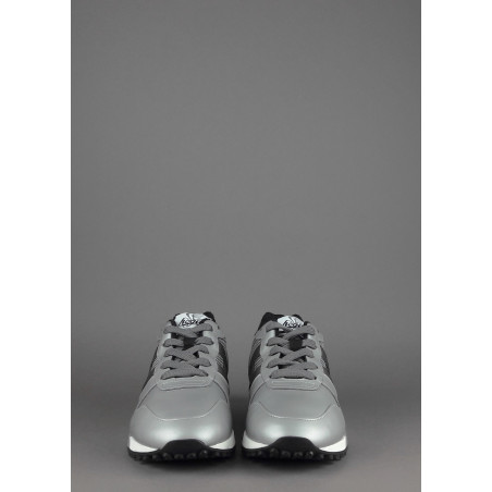 Hogan Sneakers H383 Uomo Pelle Gommata Metal Camoscio Tela Grigio Argento Prezzo 350,00
