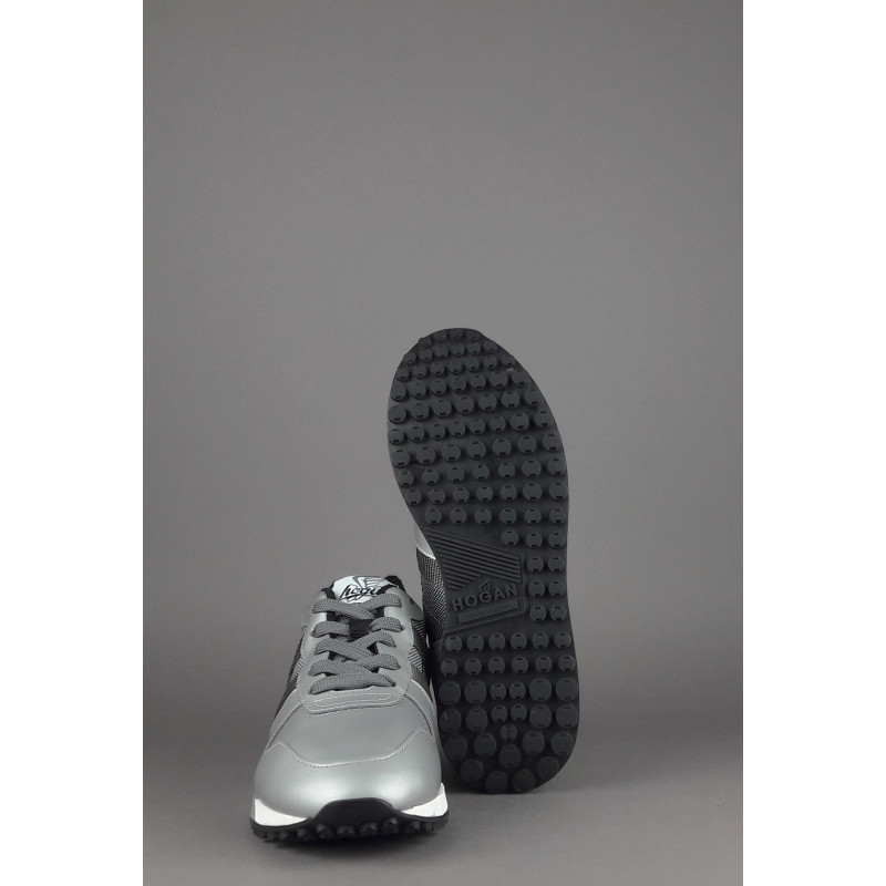 Hogan Sneakers H383 Uomo Pelle Gommata Metal Camoscio Tela Grigio Argento Prezzo 350,00