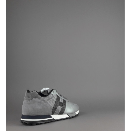 Hogan Sneakers H383 Uomo Pelle Gommata Metal Camoscio Tela Grigio Argento Prezzo 350,00