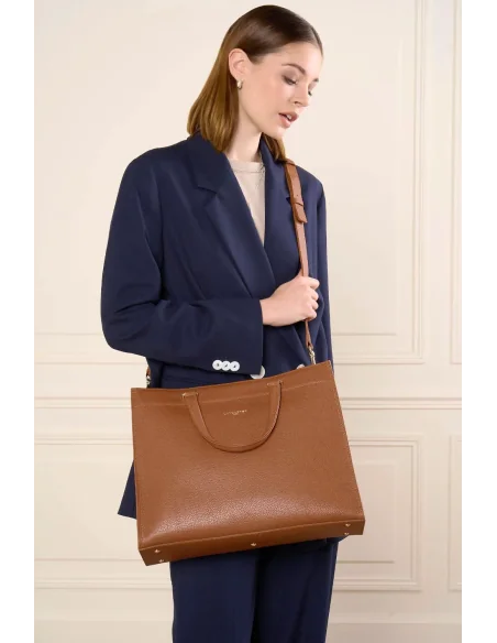 Lancaster Paris /// Borsa A Spalla Donna Pelle Martellata Marrone chiaro Prezzo 310,00