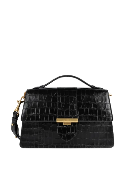 Lancaster Paris /// Borsa A Mano Donna Pelle Stampa Cocco Nero Prezzo 259,00