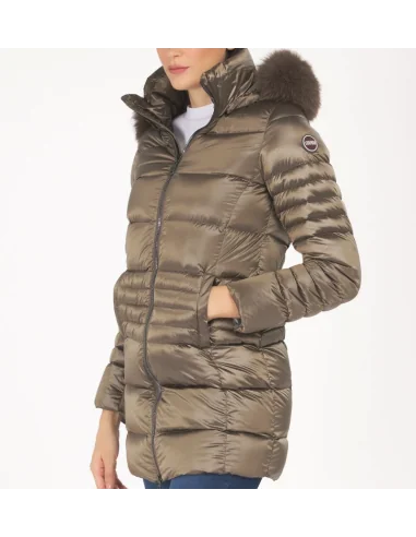 Colmar /// Piumino Donna Lungo Nylon Cangiante Riciclato Talpa Scuro Prezzo 620,00