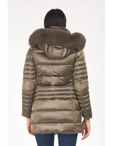 Colmar /// Piumino Donna Lungo Nylon Cangiante Riciclato Talpa Scuro Prezzo 620,00