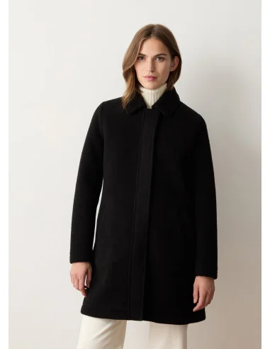 Colmar /// Cappotto Donna Lungo In Panno Di Lana Nero Prezzo 410,00