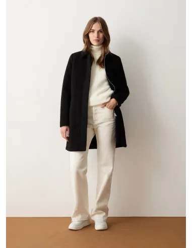 Colmar /// Cappotto Donna Lungo In Panno Di Lana Nero Prezzo 410,00