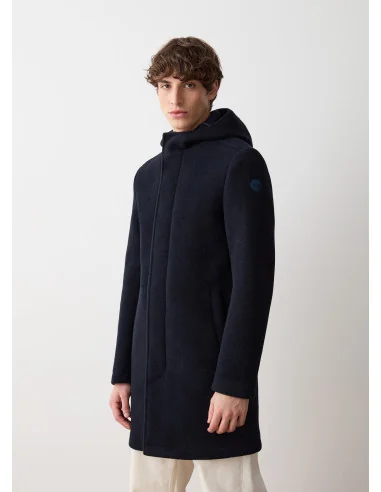 Colmar /// Cappotto Uomo Lungo In Panno Di Lana Blu Scuro Prezzo 435,00