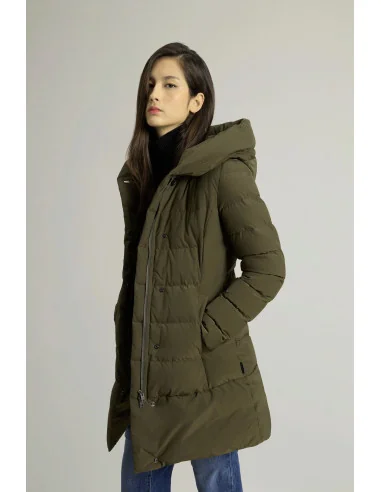 Woolrich /// Puffy Prescott Parka Donna Verde Militare Scuro Prezzo 650,00