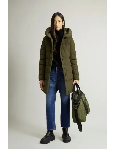 Woolrich /// Puffy Prescott Parka Donna Verde Militare Scuro Prezzo 650,00