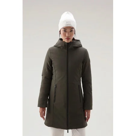 Woolrich /// Firth Parka Donna Softshell Verde Militare Prezzo 500,00