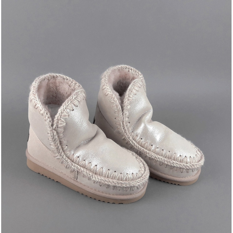 Mou /// Eskimo 18 Donna Montone Double-Face Effetto Microglitter Rosa Chiaro Prezzo 219,00