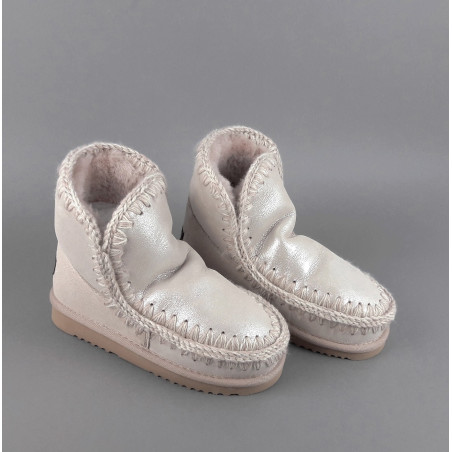 Mou /// Eskimo 18 Donna Montone Double-Face Effetto Microglitter Rosa Chiaro Prezzo 219,00