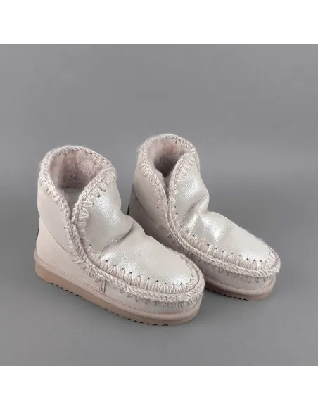 Mou /// Eskimo 18 Donna Montone Double-Face Effetto Microglitter Rosa Chiaro Prezzo 219,00