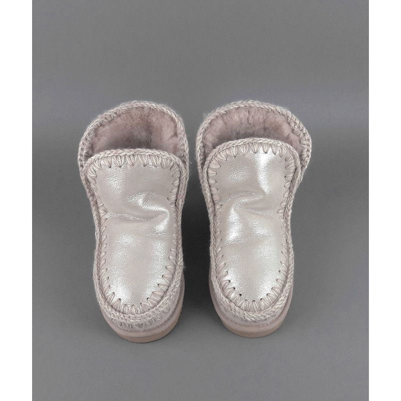 Mou /// Eskimo 18 Donna Montone Double-Face Effetto Microglitter Rosa Chiaro Prezzo 219,00