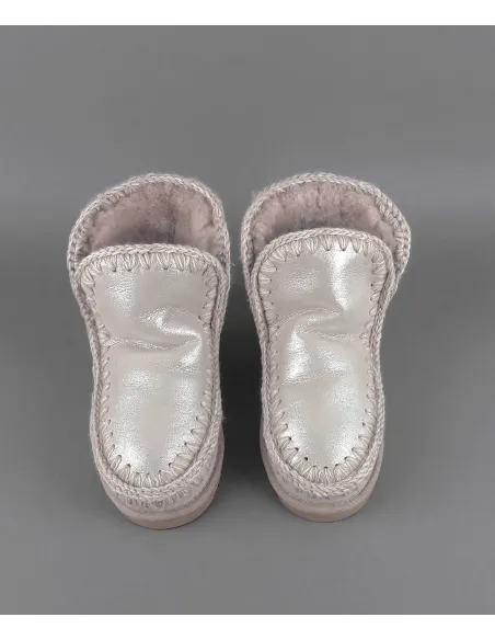 Mou /// Eskimo 18 Donna Montone Double-Face Effetto Microglitter Rosa Chiaro Prezzo 219,00