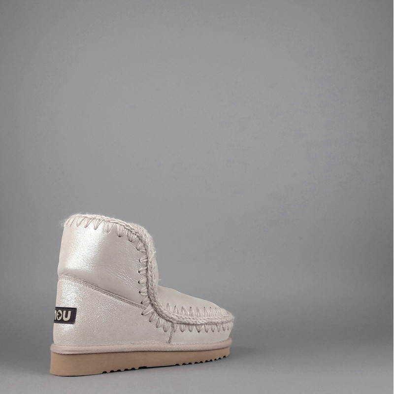 Mou /// Eskimo 18 Donna Montone Double-Face Effetto Microglitter Rosa Chiaro Prezzo 219,00