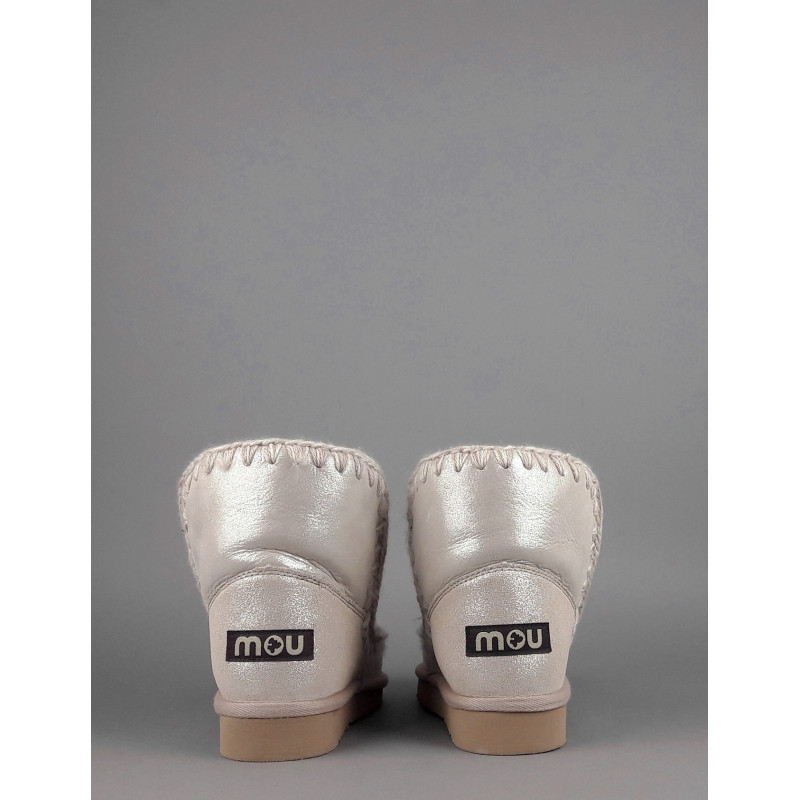 Mou /// Eskimo 18 Donna Montone Double-Face Effetto Microglitter Rosa Chiaro Prezzo 219,00