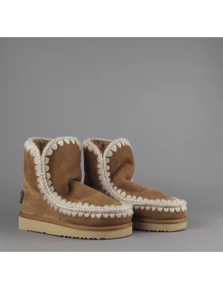 Mou /// Eskimo 18 Donna Montone Double-Face Marrone Chiaro Logo Glitter Prezzo 219,00