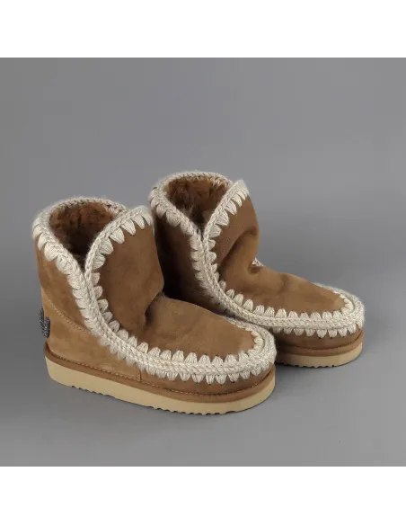 Mou /// Eskimo 18 Donna Montone Double-Face Marrone Chiaro Logo Glitter Prezzo 219,00