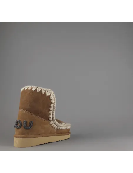 Mou /// Eskimo 18 Donna Montone Double-Face Marrone Chiaro Logo Glitter Prezzo 219,00