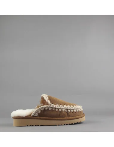 Mou /// Slipper Eskimo Donna Montone Double-Face Marrone Chiaro Prezzo 109,00