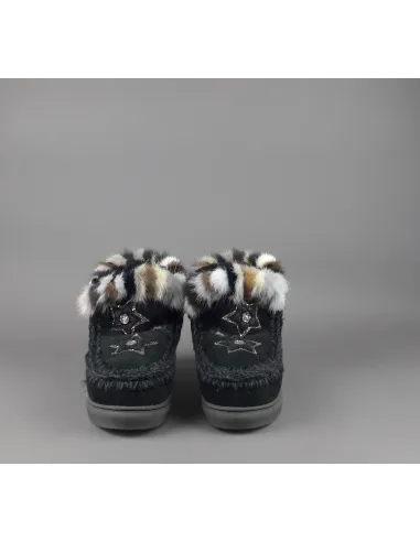 Mou /// Eskimo Sneakers Donna Montone Double-Face Con Visone Nero Prezzo 319,00