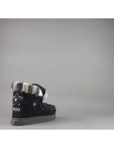 Mou /// Eskimo Sneakers Donna Montone Double-Face Con Visone Nero Prezzo 319,00