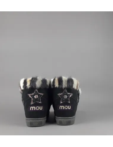 Mou /// Eskimo Sneakers Donna Montone Double-Face Con Visone Nero Prezzo 319,00
