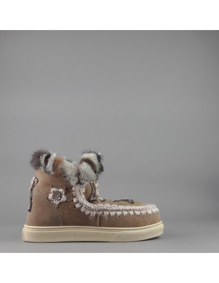 Mou /// Eskimo Sneakers Donna Montone Double-Face Con Visone Marrone Prezzo 319,00