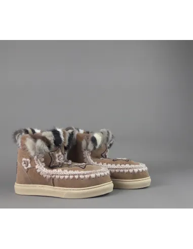 Mou /// Eskimo Sneakers Donna Montone Double-Face Con Visone Marrone Prezzo 319,00