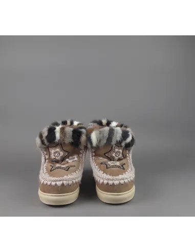 Mou /// Eskimo Sneakers Donna Montone Double-Face Con Visone Marrone Prezzo 319,00