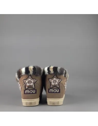 Mou /// Eskimo Sneakers Donna Montone Double-Face Con Visone Marrone Prezzo 319,00