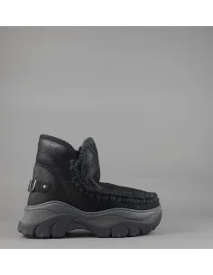 Mou /// Eskimo Chunky Sneakers Donna Montone Double-Face Metal Cracked Nero Prezzo 279,00